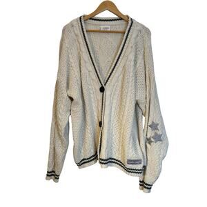 Taylor Swift Folklore Cardigan Re-Release Oversized Cream Star Embroidery XL/2XL